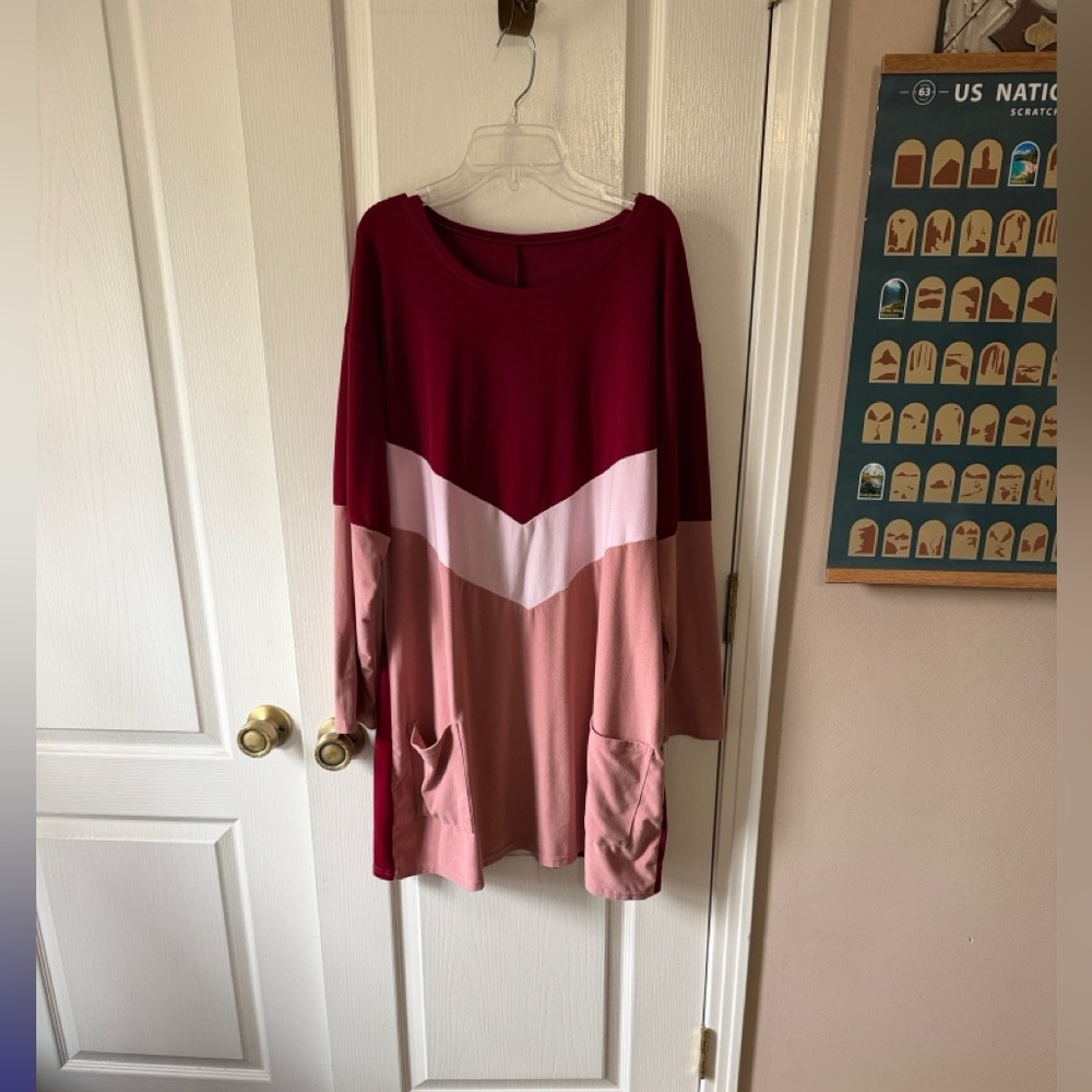Long Sleeve Tunic - red pink